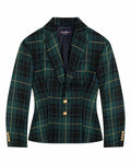 Women's Pleated Plaid Tartan Blazer Gordon Modern