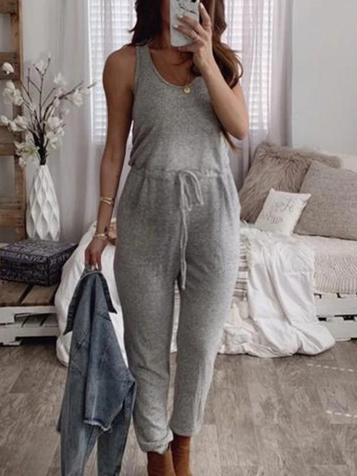 Women's Pregnant Women Lace Up Leisure Jumpsuit
