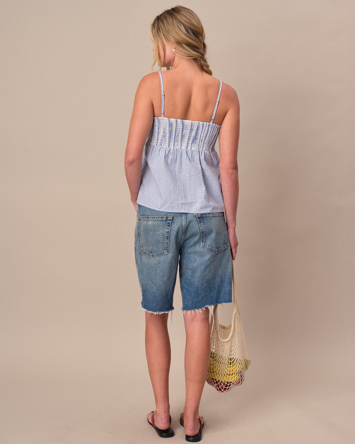 Women's Seersucker Tank Blue