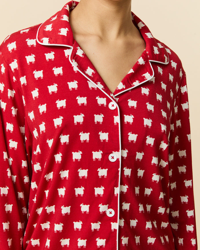 Women's Sheep Pajama Set Diana Red