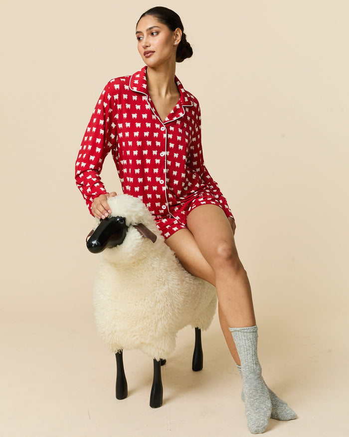 Women's Sheep Pajama Set Diana Red