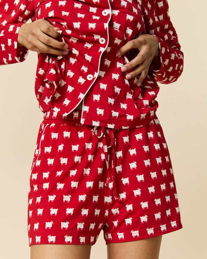 Women's Sheep Pajama Set Diana Red