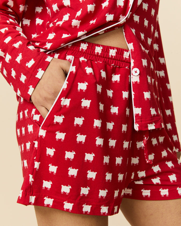 Women's Sheep Pajama Set Diana Red
