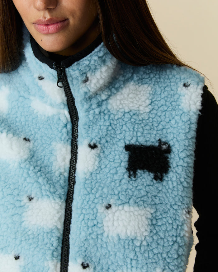 Women's Sherpa Sheep Vest Blue