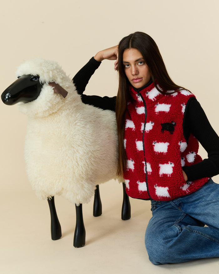 Women's Sherpa Sheep Vest Diana Red