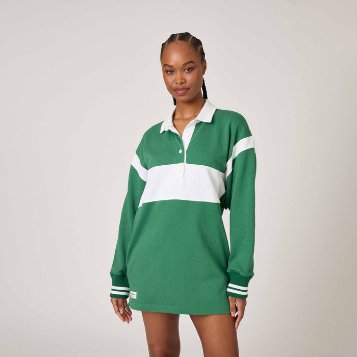Women's Stripe Rugby Dress Green