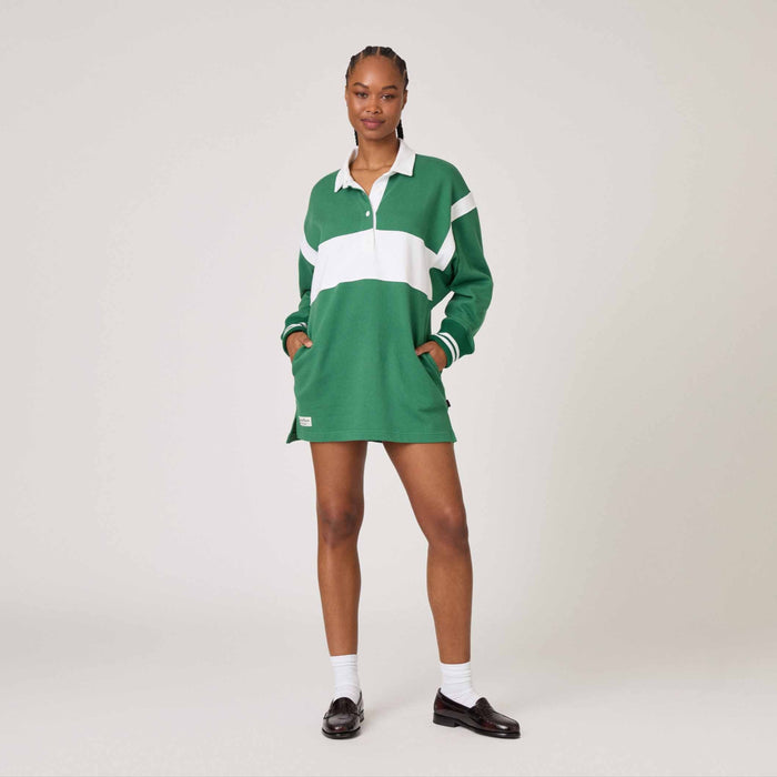 Women's Stripe Rugby Dress Green