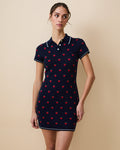 Women's Sweater Polo Dress Navy