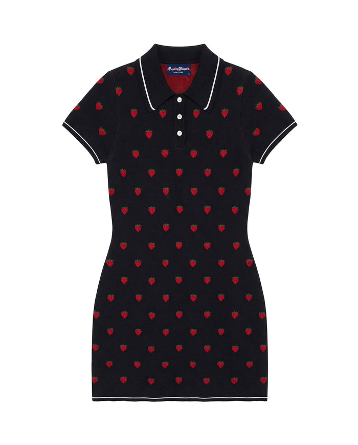 Women's Sweater Polo Dress Navy