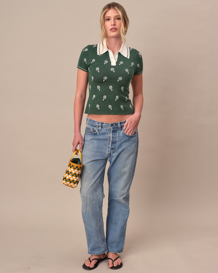 Women's Sweater Polo Green