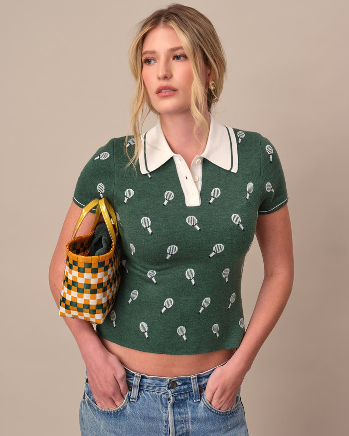 Women's Sweater Polo Green