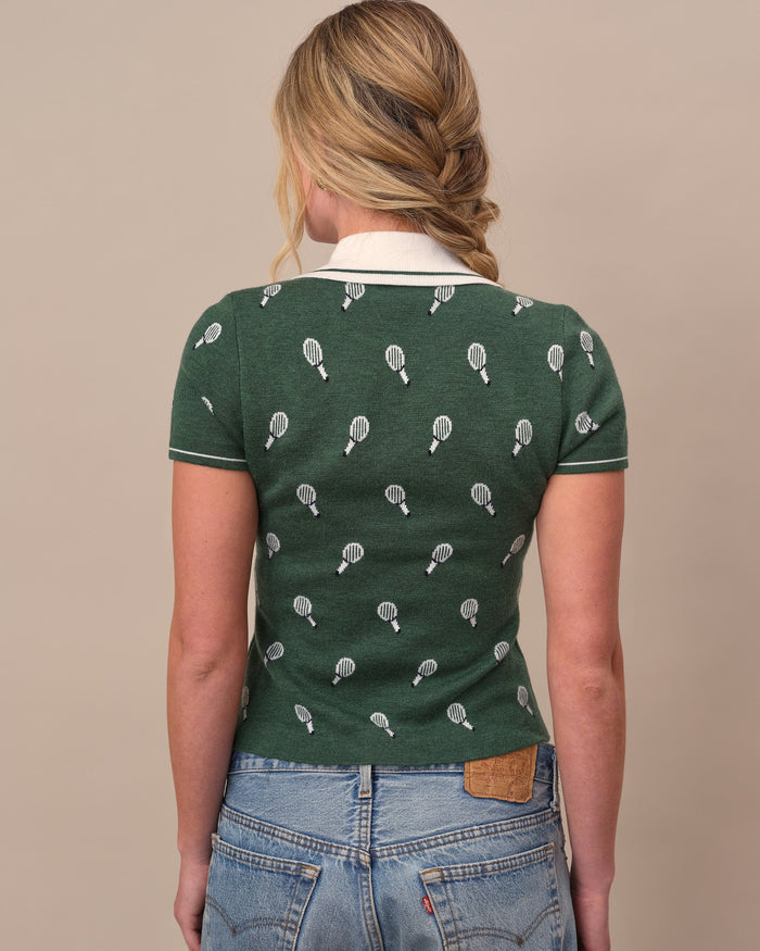 Women's Sweater Polo Green