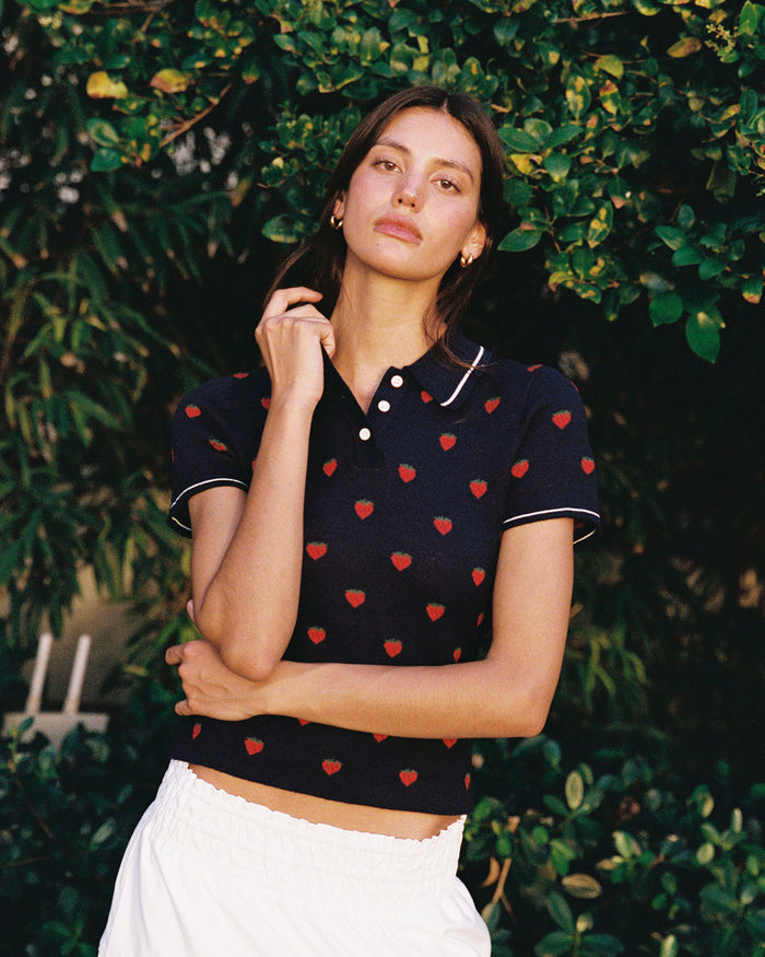 Women's Sweater Polo Navy