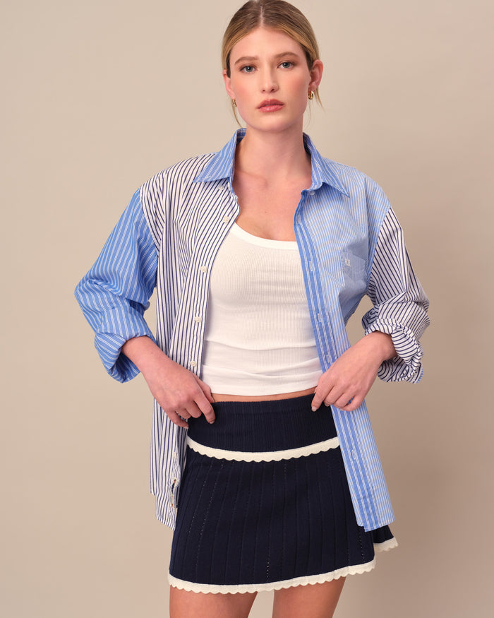 Women's Tiered Scallop Skirt Navy