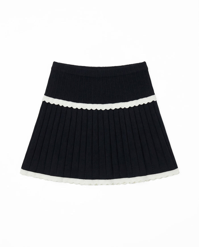 Women's Tiered Scallop Skirt Navy
