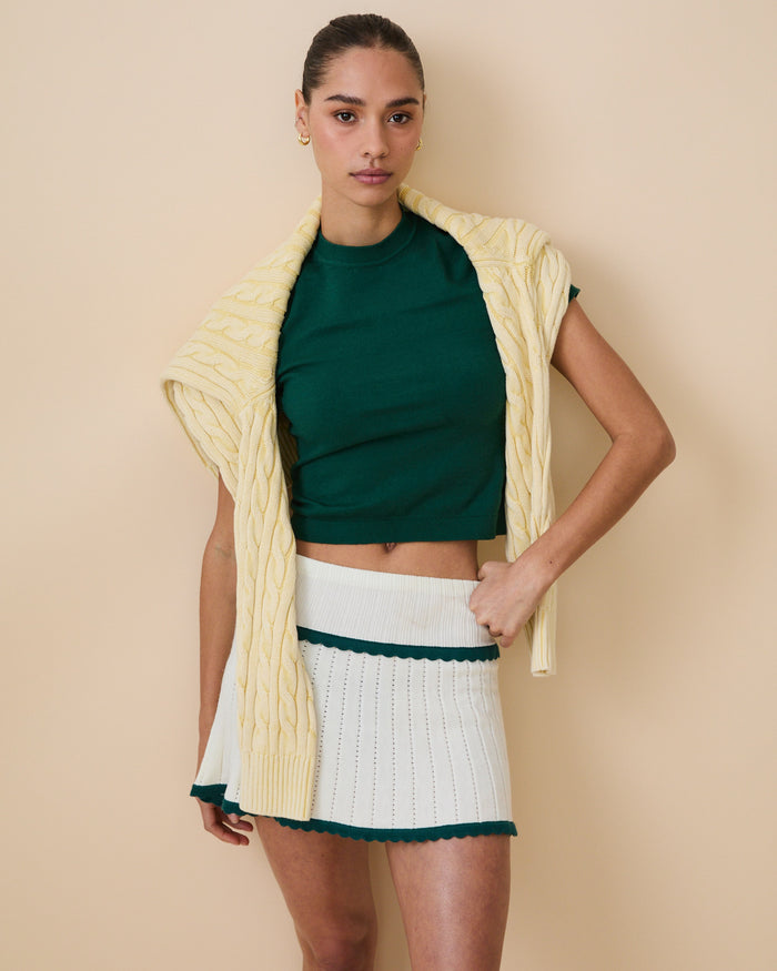 Women's Tiered Scallop Skirt White