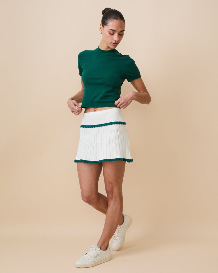 Women's Tiered Scallop Skirt White