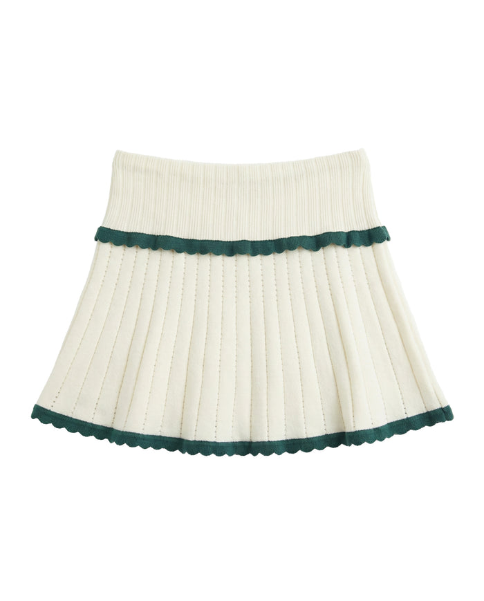 Women's Tiered Scallop Skirt White