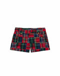 Women's Twill Patchwork Shorts Holiday Patchwork Plaid