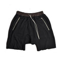 Zip Pocket Drawstring Solid Color Shorts